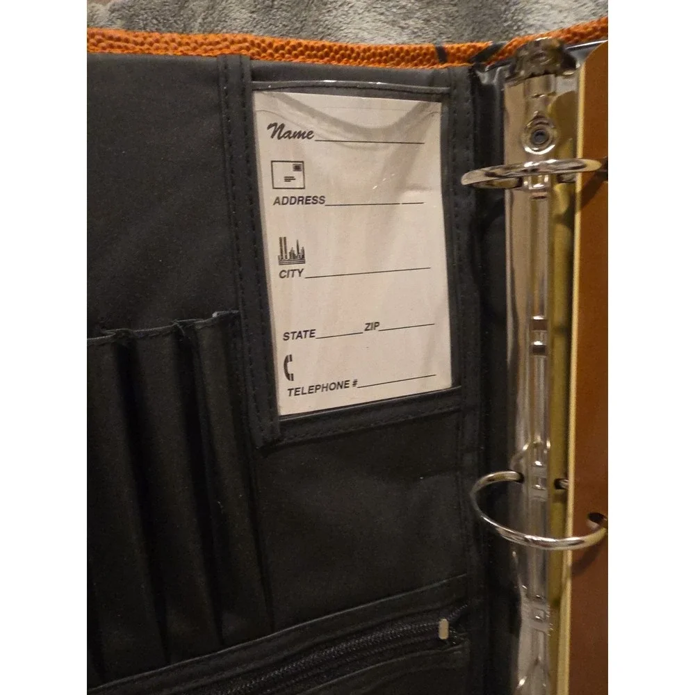 Trapper Keeper Pro Basketball Leather PenTab 3 Ring Binder 90s Vintage Sports